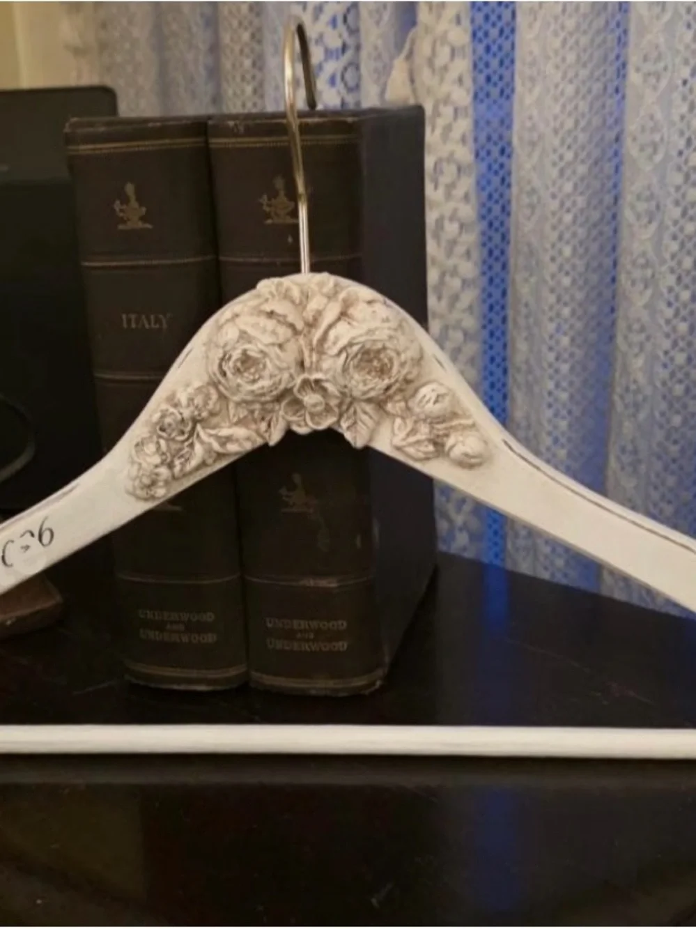 Wedding Dress Handmade Decorative White Floral Ornate Hanger